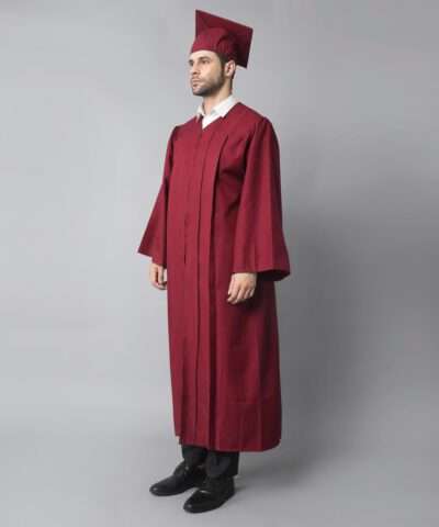 Maroon Super Elegant High School Graduation Kit: Elegant Gown, Cap and Tassel