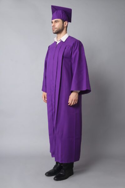 Purple Classic Charm High School Graduation Kit: Gown, Cap and Tassel
