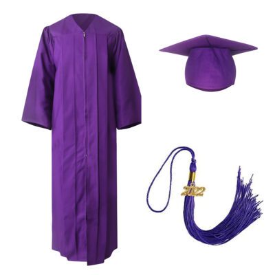 Purple Deluxe Supreme High School Graduation Kit: Premium Gown, Cap and Tassel