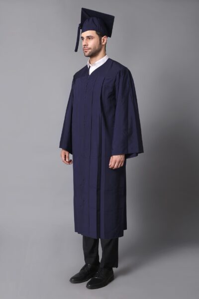 Navy Blue Cap and Gown Excellence: Complete Graduation Set