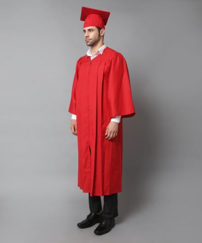 Red Cap and Gown Excellence: Complete Graduation Set