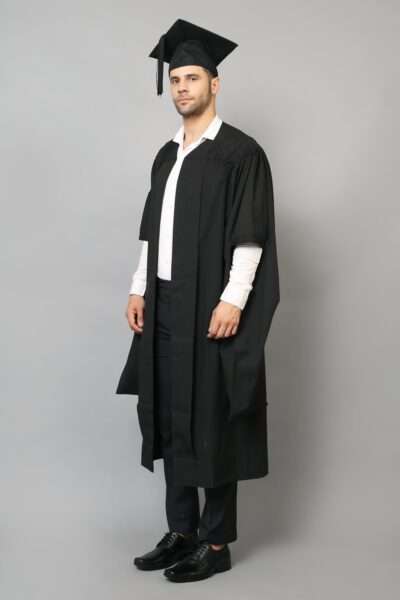 Black Super Elegant Australia Masters Graduation Kit: Gown, Cap, and Tassel Set