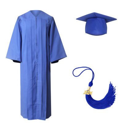 Royal blue Economy Essentials High School Graduation Kit: Gown, Cap and Tassel Set – Affordable and Complete Ensemble for Graduates
