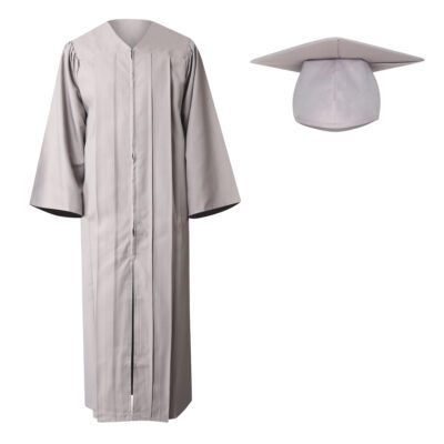 Grey Cap and Gown Excellence: Complete Graduation Set