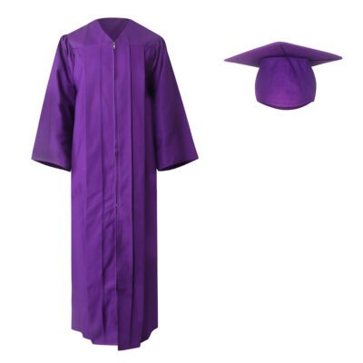 Purple Cap and Gown Excellence: Complete Graduation Set