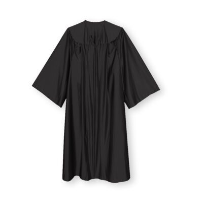 Black Shiny Classic Graduation Gown