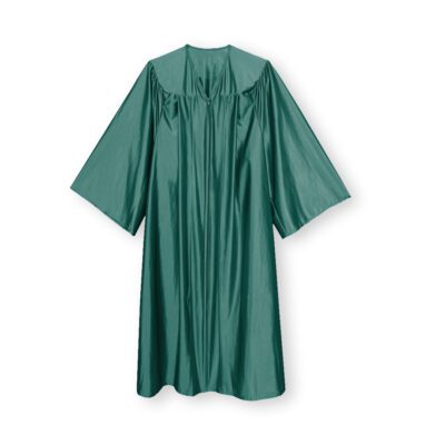 Forest Green Shiny Classic Graduation Gown