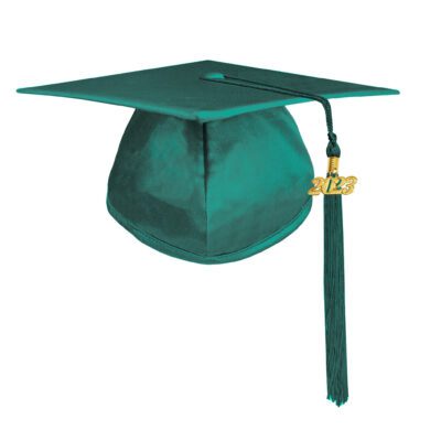 Forest Green Shiny Graduation Cap