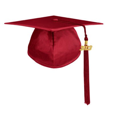 Maroon Shiny Graduation Cap