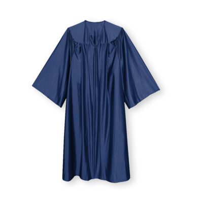 Navy Blue Shiny Classic Graduation Gown