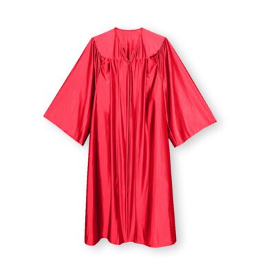 Red Shiny Classic Graduation Gown
