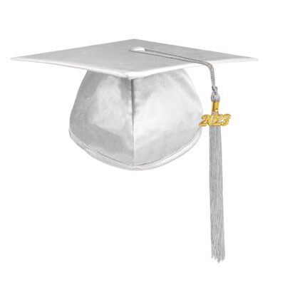 White Shiny Graduation Cap