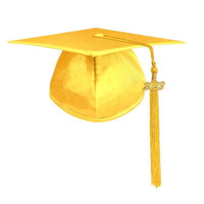 Yellow Shiny Graduation Cap